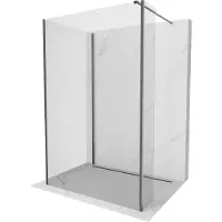 Mexen Kioto parete doccia Walk-in 100 x 85 x 30 cm, trasparente, grigio canna spazzolato - 800-100-085-221-66-00-030