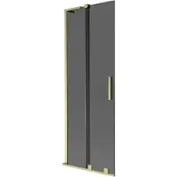 Mexen Velar L paratia per vasca da bagno scorrevole a 2 ante 70 x 150 cm, grafite, oro spazzolato - 896-070-003-41-55