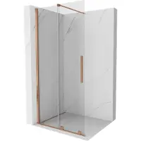 Mexen Velar pannello doccia scorrevole Walk-in 120 x 200 cm, trasparente 8 mm, rame spazzolato - 871-120-000-03-65