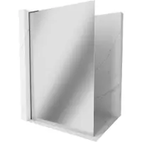 Mexen Kioto L parete doccia Walk-in 100 x 200 cm, specchio, grigio canna di fucile spazzolato - 800-100-103-66-50