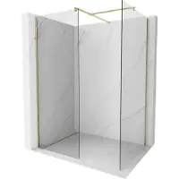 Mexen Kioto parete doccia Walk-in 115 x 100 cm, trasparente, oro - 800-115-202-50-00-100