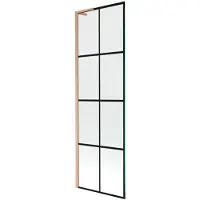 Mexen Next L paratia per vasca da bagno ad ala singola 60 x 150 cm, griglia nera, rame spazzolato - 895-060-000-03-77-65