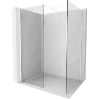 Mexen Kioto parete doccia Walk-in 125 x 100 cm, trasparente, bianca - 800-125-202-20-00-100
