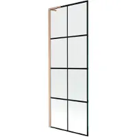 Mexen Next L paratia vasca 1-anta 70 x 150 cm, griglia nera, rame spazzolato - 895-070-000-03-77-65