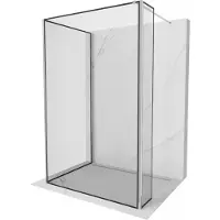 Mexen Kioto parete doccia Walk-in 120 x 110 x 40 cm, cornice nera, cromo - 800-120-110-221-01-70-040