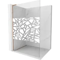 Mexen Kioto L pannello doccia Walk-in 80 x 200 cm, motivo bianco, rame spazzolato - 800-080-103-65-85