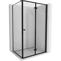 Mexen Mist-F cabina doccia pieghevole destra 95 x 90 cm, cornice nera, nero - 8A6T-095-090-70-70-P