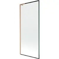 Mexen Next L paravento per vasca 1-anta 80 x 150 cm, cornice nera, rame spazzolato - 895-080-000-03-70-65