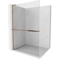 Mexen Kioto+ L pannello doccia con mensola Walk-in 80 x 200 cm, trasparente, oro rosa - 800-080-123-60-00