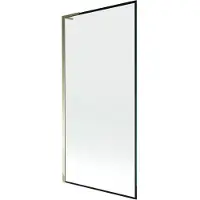 Mexen Next L paratia da vasca 1-anta 90 x 150 cm, cornice nera, oro - 895-090-000-03-70-50