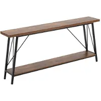 OEM Tavolino da salotto compatto – Lunghezza 180 cm, tavolino a due piani, ideale per l'ingresso e come supporto, con struttura in metallo, perfetto per soggiorni, camere da letto e altro
