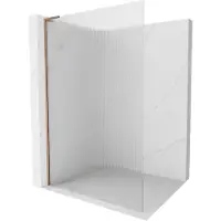 Mexen Kioto L parete doccia Walk-in 70 x 200 cm, striature, oro rosa - 800-070-103-60-09