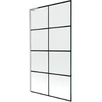 Mexen Next L paratia per vasca da bagno a 1 anta 100 x 150 cm, griglia nera, nichel spazzolato - 895-100-000-03-77-97