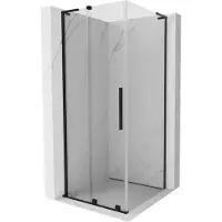 Mexen Velar L cabina doccia scorrevole 110 x 110 cm, trasparente, nero - 871-110-110-03-70