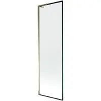Mexen Next L paratia per vasca da bagno a 1 anta 60 x 150 cm, cornice nera, oro - 895-060-000-03-70-50