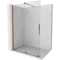 Mexen Velar parete doccia scorrevole Walk-in 130 x 200 cm, trasparente 8 mm, oro rosa - 871-130-000-03-60