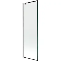 Mexen Next L paratia per vasca da bagno a 1 anta 60 x 150 cm, cornice nera, nichel spazzolato - 895-060-000-03-70-97