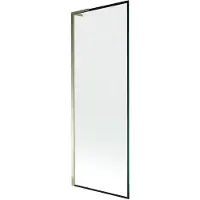 Mexen Next L schermo per vasca da bagno a 1 anta 70 x 150 cm, cornice nera, dorato - 895-070-000-03-70-50