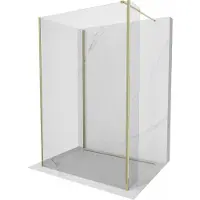 Mexen Kioto parete doccia Walk-in 130 x 110 x 30 cm, trasparente, oro - 800-130-110-221-50-00-030