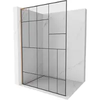 Mexen Kioto L parete doccia Walk-in 100 x 200 cm, disegno nero, rame spazzolato - 800-100-103-65-78