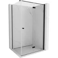 Mexen Mist-F cabina doccia pieghevole destra 90 x 100 cm, trasparente, nero - 8A6T-090-100-70-00-P