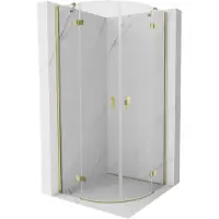 Mexen Mist cabina doccia semicircolare battente 90 x 90 cm, trasparente, oro - 8A33-090-090-50-00
