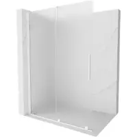 Mexen Velar box doccia scorrevole Walk-in 140 x 200 cm, brina 8 mm, bianco - 871-140-000-33-20