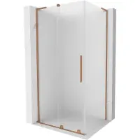 Mexen Velar L cabina doccia scorrevole 110 x 100 cm, brina, rame spazzolato - 871-110-100-33-65