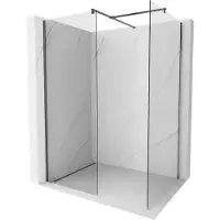 Mexen Kioto parete doccia Walk-in 130 x 115 cm, trasparente, grigio canna di fucile spazzolato - 800-130-202-66-00-115