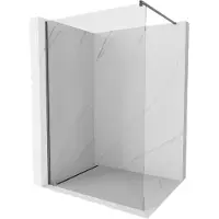 Mexen Kioto parete doccia Walk-in 75 x 200 cm, trasparente 8 mm, grigio canna di fucile spazzolato - 800-075-101-66-00