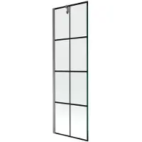 Mexen Next paravento per vasca da bagno a 1 anta 60 x 150 cm, griglia nera, gun metal - 895-060-000-00-77-95