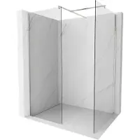 Mexen Kioto parete doccia Walk-in 80 x 80 cm, trasparente, nichel spazzolato - 800-080-202-97-00-080