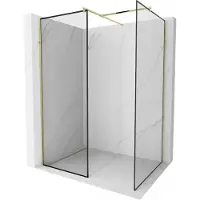 Mexen Kioto parete doccia Walk-in 150 x 120 cm, cornice nera, dorata - 800-150-202-50-70-120