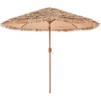 OEM Ombrellone da spiaggia hawaiano, 2,75 m, ombrellone flessibile con struttura in paglia di PP e 8 robuste aste metalliche, ideale per spiaggia, terrazza, piscina, giardino e cortile
