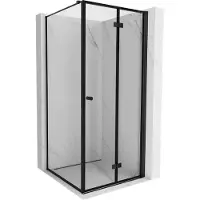 Mexen Mist-F cabina doccia pieghevole destra 90 x 90 cm, cornice nera, nera - 8A6T-090-090-70-70-P
