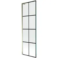 Mexen Next L paratia doccia 1 anta 60 x 150 cm, griglia nera, dorato - 895-060-000-03-77-50