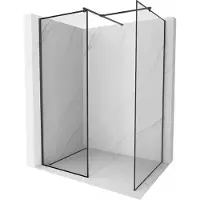 Mexen Kioto parete doccia Walk-in 90 x 80 cm, cornice nera, nero - 800-090-202-70-70-080