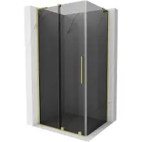 Mexen Velar L cabina doccia scorrevole 120 x 90 cm, grafite, oro spazzolato - 871-120-090-43-55
