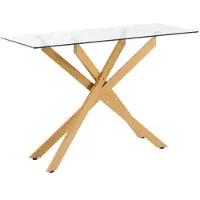 OEM Tavolino in vetro con cornice dorata, forma quadrata, ideale per il soggiorno