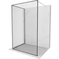 Mexen Kioto parete doccia Walk-in 140 x 90 cm, cornice nera, nichel spazzolato - 800-140-212-97-70-090