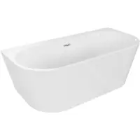 Mexen Oval+ vasca freestanding a parete 170 x 80 cm, bianca, troppopieno nichel spazzolato - 52681708000-97