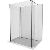Mexen Kioto parete doccia Walk-in 125 x 70 x 30 cm, trasparente, nero - 800-125-070-221-70-00-030