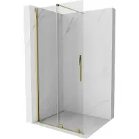 Mexen Velar parete doccia scorrevole Walk-in 80 x 200 cm, trasparente 8 mm, oro - 871-080-000-03-50