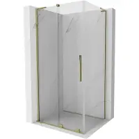 Mexen Velar L cabina doccia scorrevole 90 x 100 cm, trasparente, oro - 871-090-100-03-50