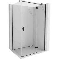 Mexen Mist-H T cabina doccia a battente destra 80 x 120 cm, trasparente, nero - 8A5T-080-120-70-00-P