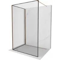 Mexen Kioto parete doccia Walk-in 90 x 80 cm, cornice nera, oro rosa - 800-090-212-60-70-080