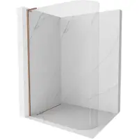 Mexen Kioto-R L Pannello doccia arrotondato Walk-in 90 x 200 cm, trasparente, rame spazzolato - 800-090-103-65-06