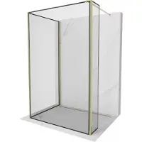 Mexen Kioto parete doccia Walk-in 120 x 100 x 40 cm, cornice nera, dorata - 800-120-100-221-50-70-040