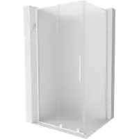 Mexen Velar L cabina doccia scorrevole 110 x 100 cm, satinato, bianco - 871-110-100-33-20
