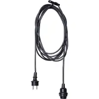 Star Trading Presa E27 con cavo Ute, 2,5 m, nero